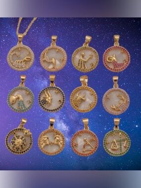 18k gold plated Zodiac Pendant Necklace